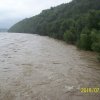 Jazowsko, Dunajec po obfitych opadach deszczu 19.07.2018 r